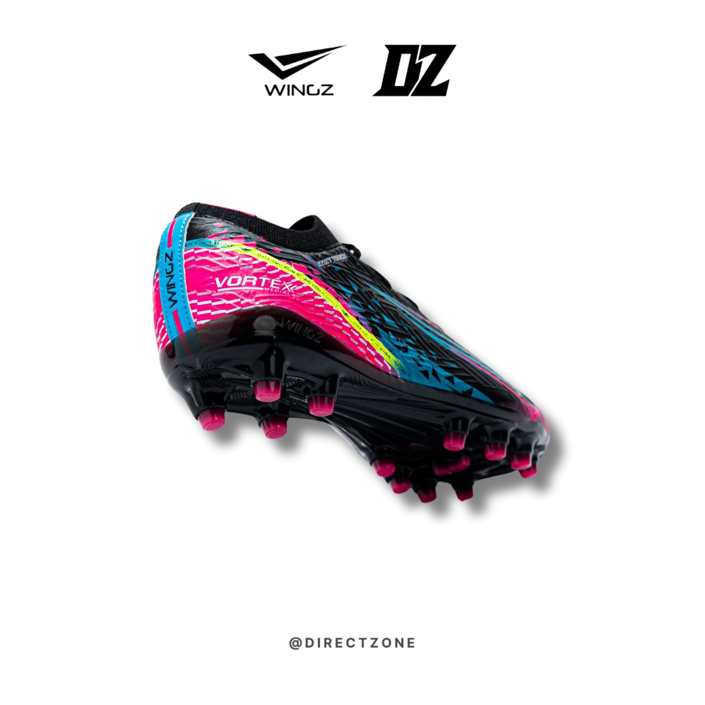 WingzSport Vortex Premium PU - Kasut Bola / Football - Black