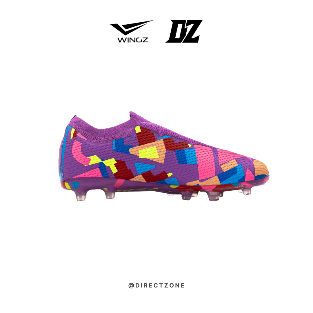 Wingz Sport Soccer Shoes - Crazy Knit Laceless Flyknit - Purple