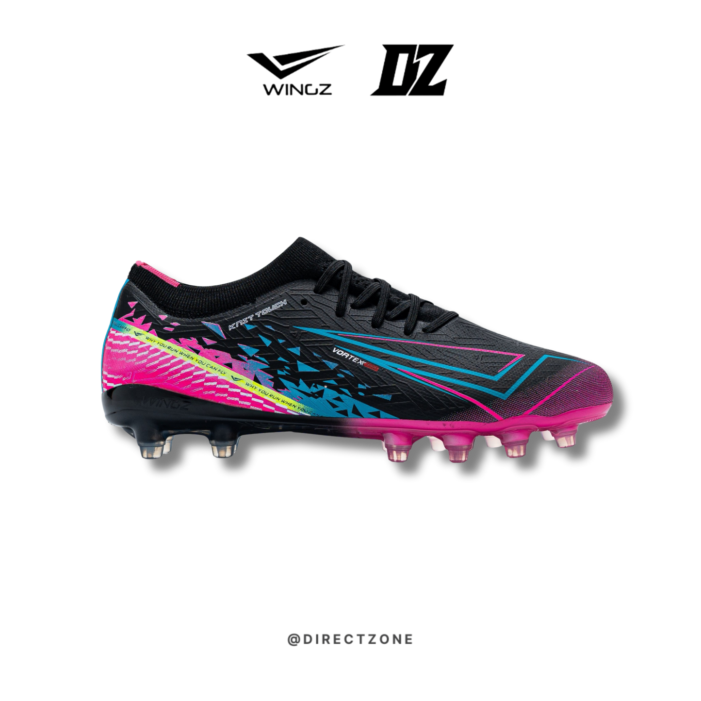 WingzSport Vortex Pro Flyknit - Kasut Bola / Football - Black