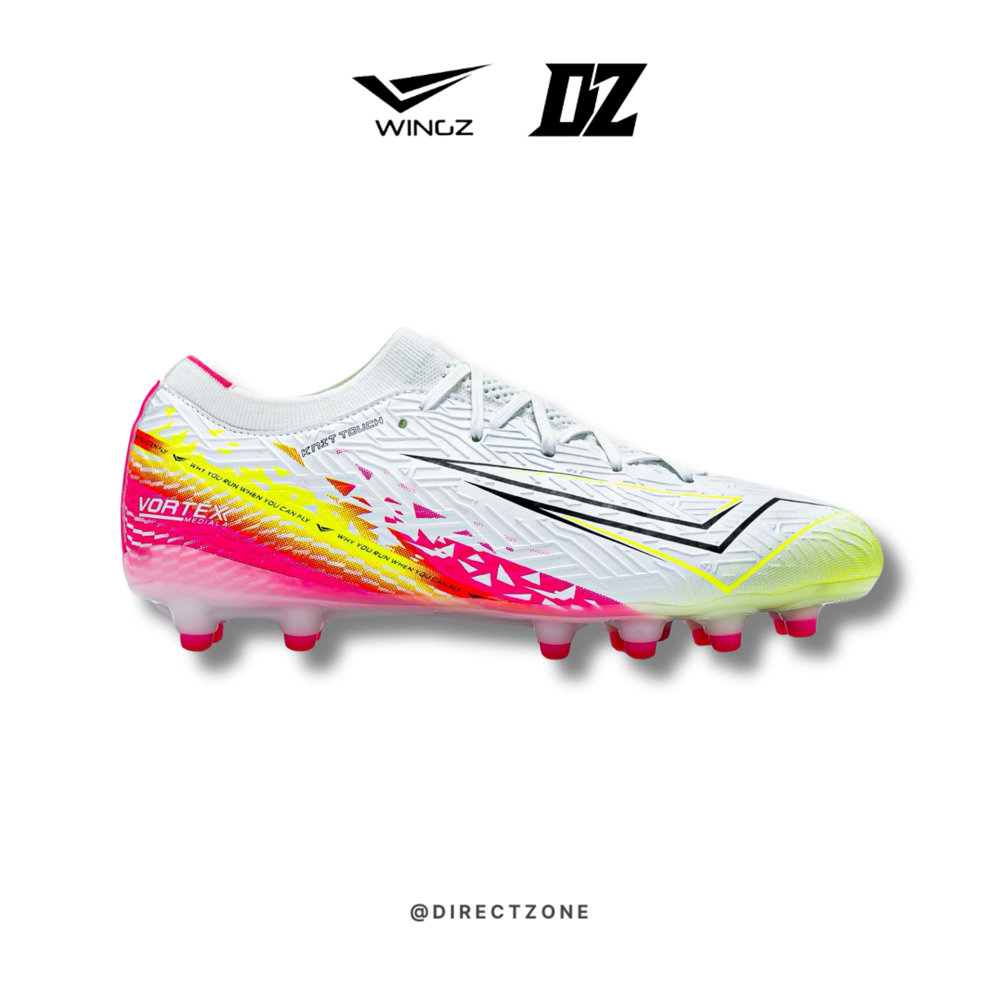 WingzSport Vortex Premium PU - Kasut Bola / Football - White