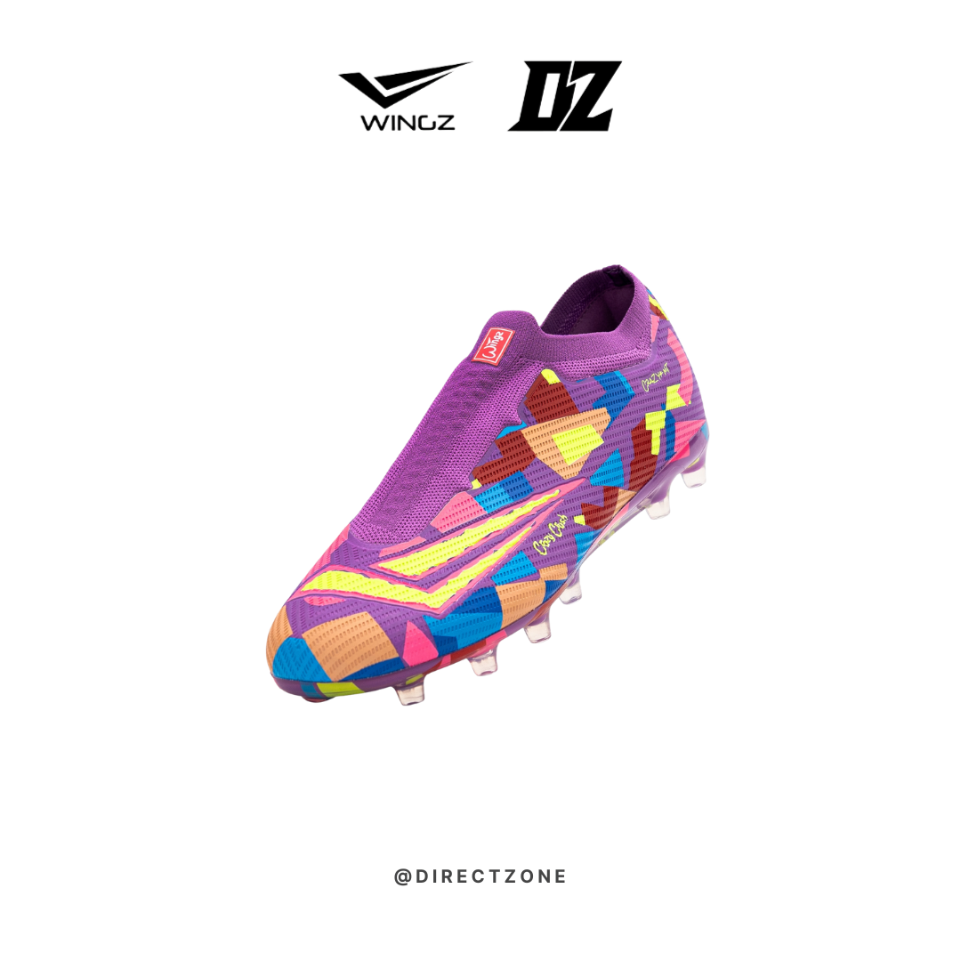 Wingz Sport Soccer Shoes - Crazy Knit Laceless Flyknit - Purple
