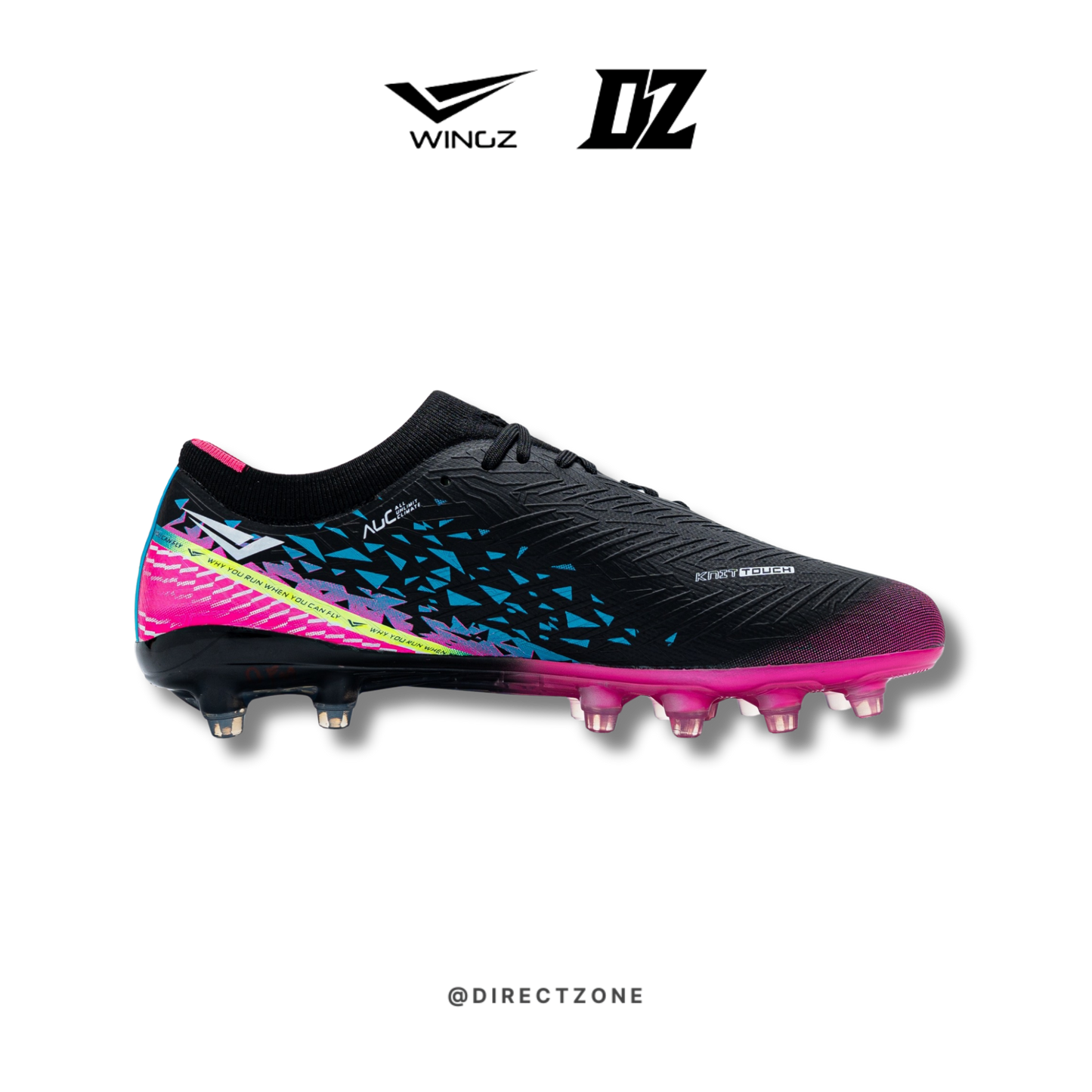 WingzSport Vortex Pro Flyknit - Kasut Bola / Football - Black