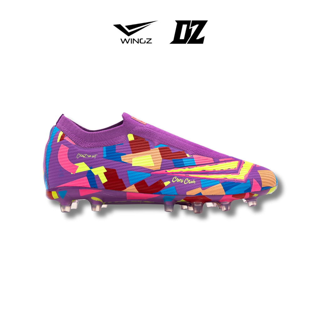 Kasut Bola WingzSport CrazyKnit Laceless Flyknit FG/AG | Lightweight Football Shoes