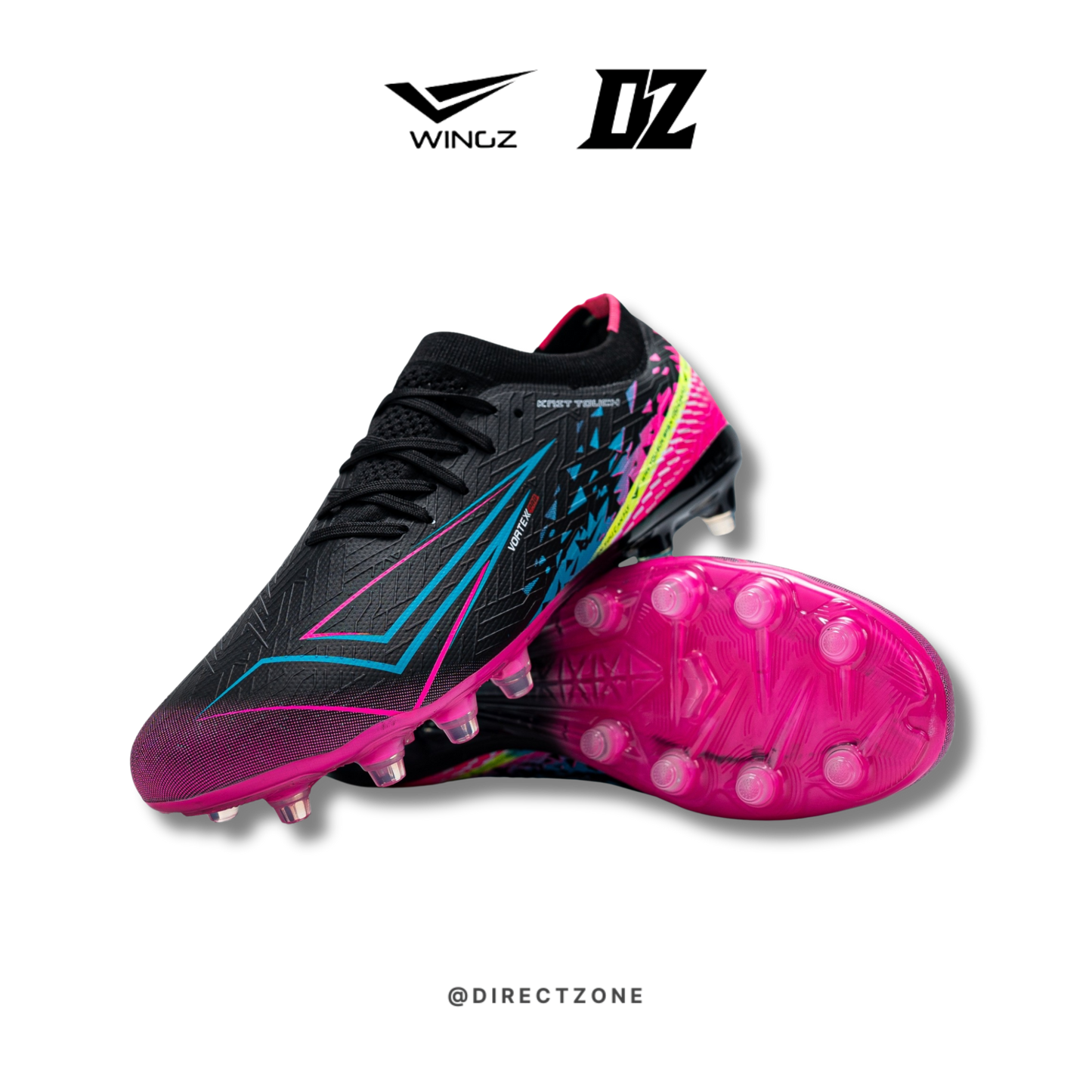WingzSport Vortex Pro Flyknit - Kasut Bola / Football - Black