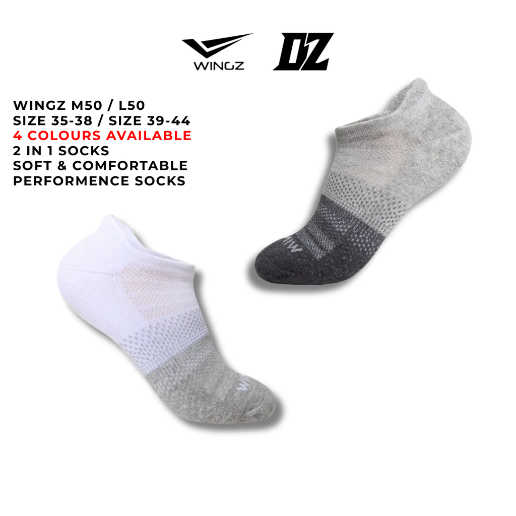 Kaus Kaki Sukan Low Cut 2-in-1 WingzSport | Sports Socks WZ-M50 / WZ-L60