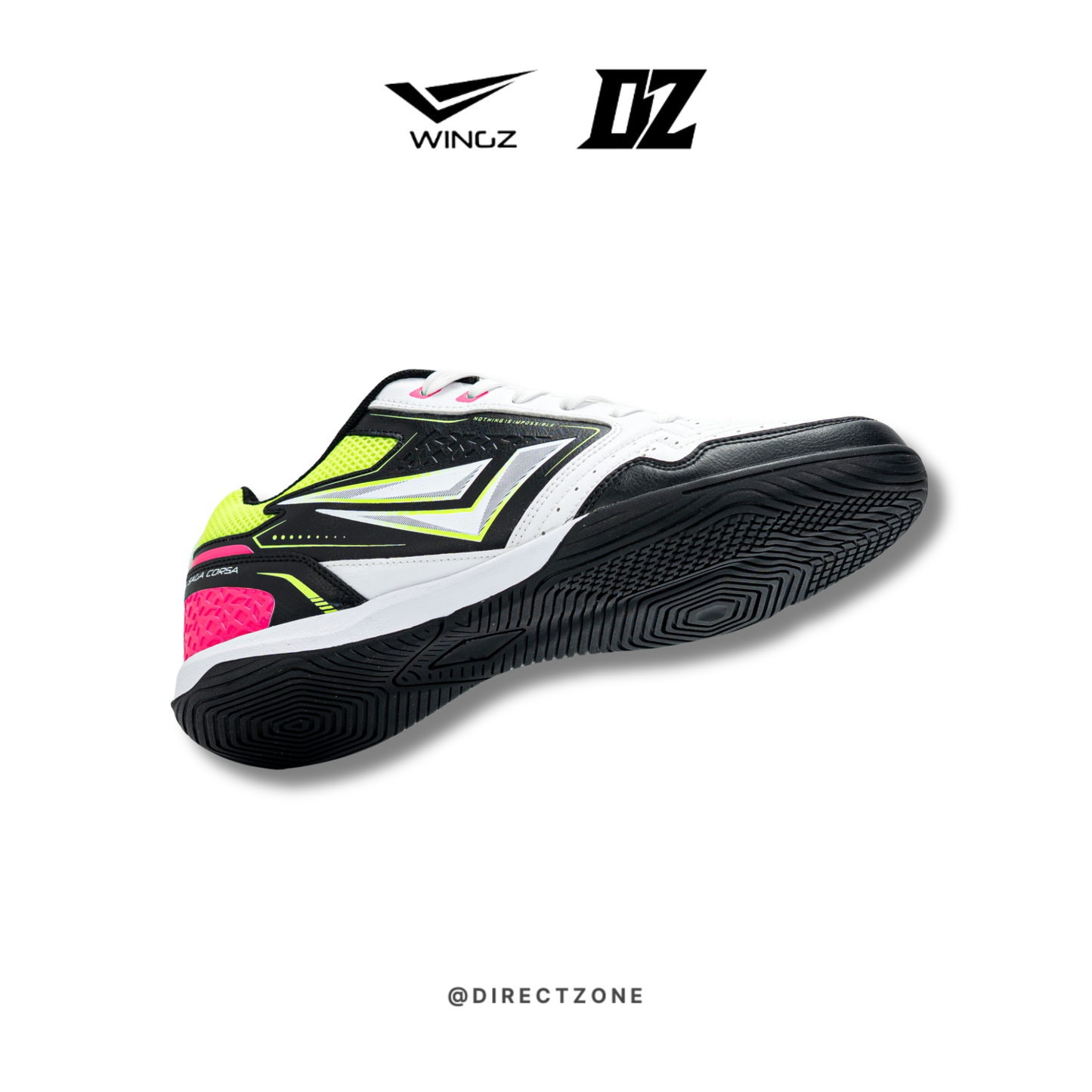 WingzSport Saga Corsa - Kasut Futsal / Futsal Shoes - White