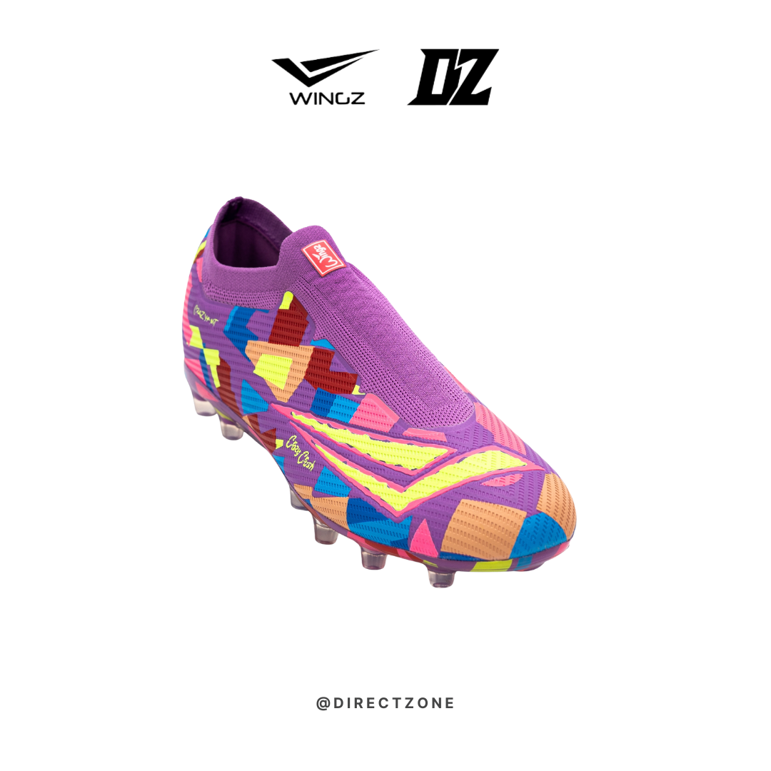 Wingz Sport Soccer Shoes - Crazy Knit Laceless Flyknit - Purple