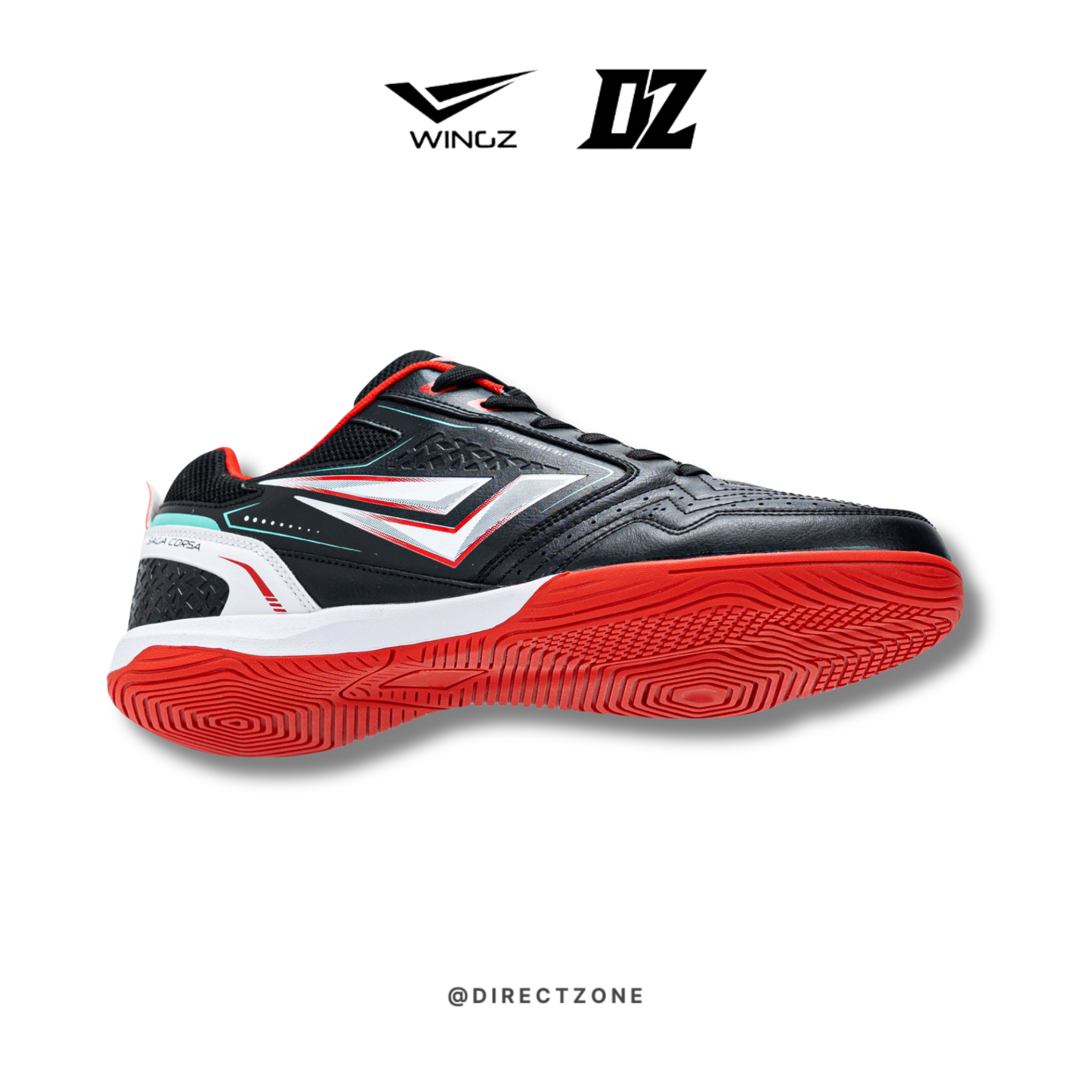 WingzSport Saga Corsa – Kasut Futsal / Futsal Shoes – Black