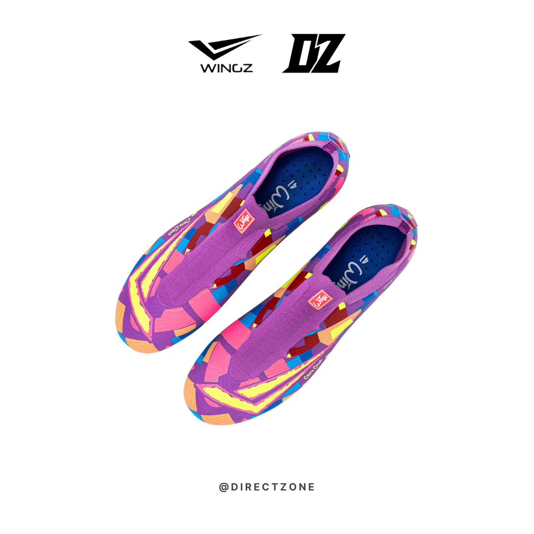 Wingz Sport Soccer Shoes - Crazy Knit Laceless Flyknit - Purple