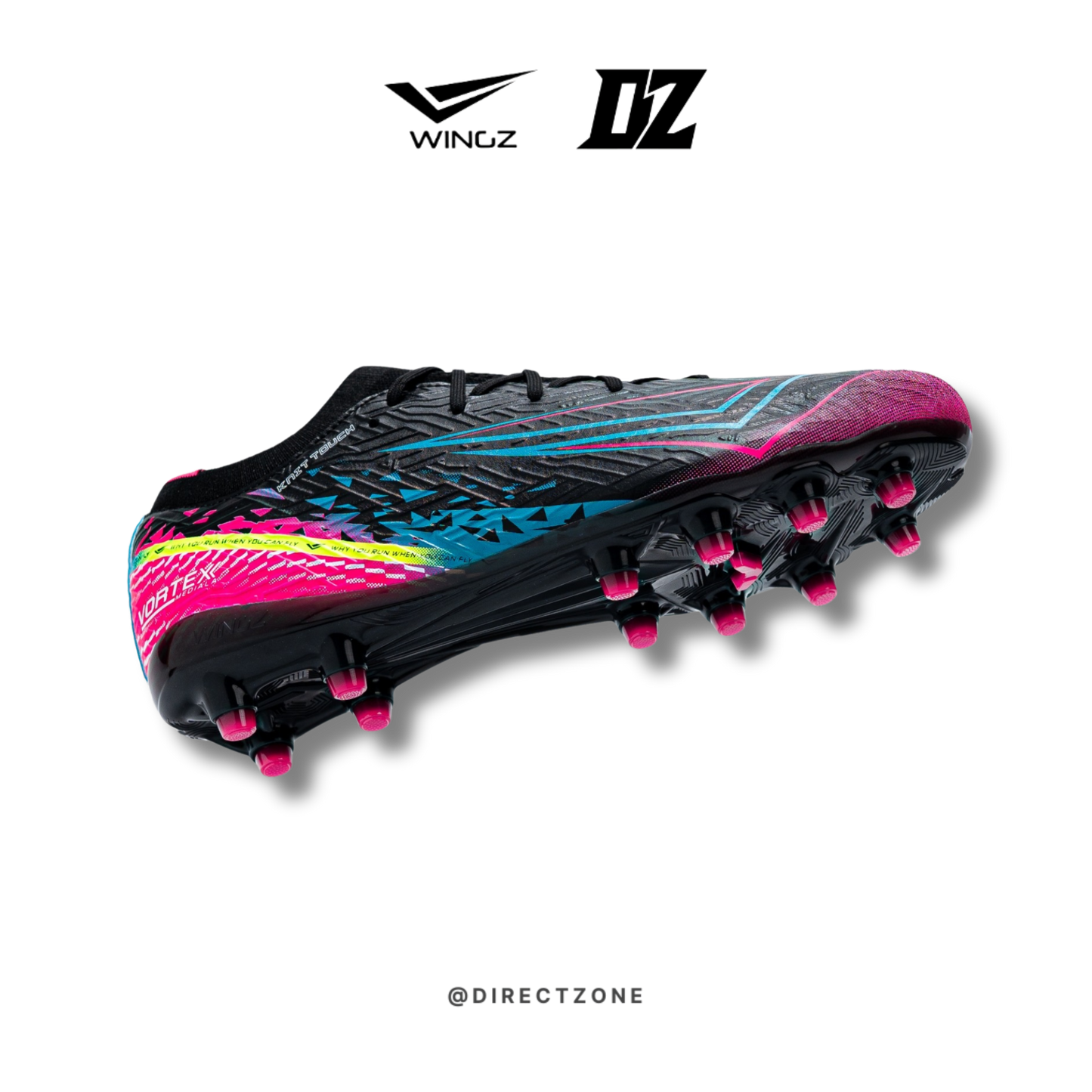 WingzSport Vortex Premium PU - Kasut Bola / Football - Black