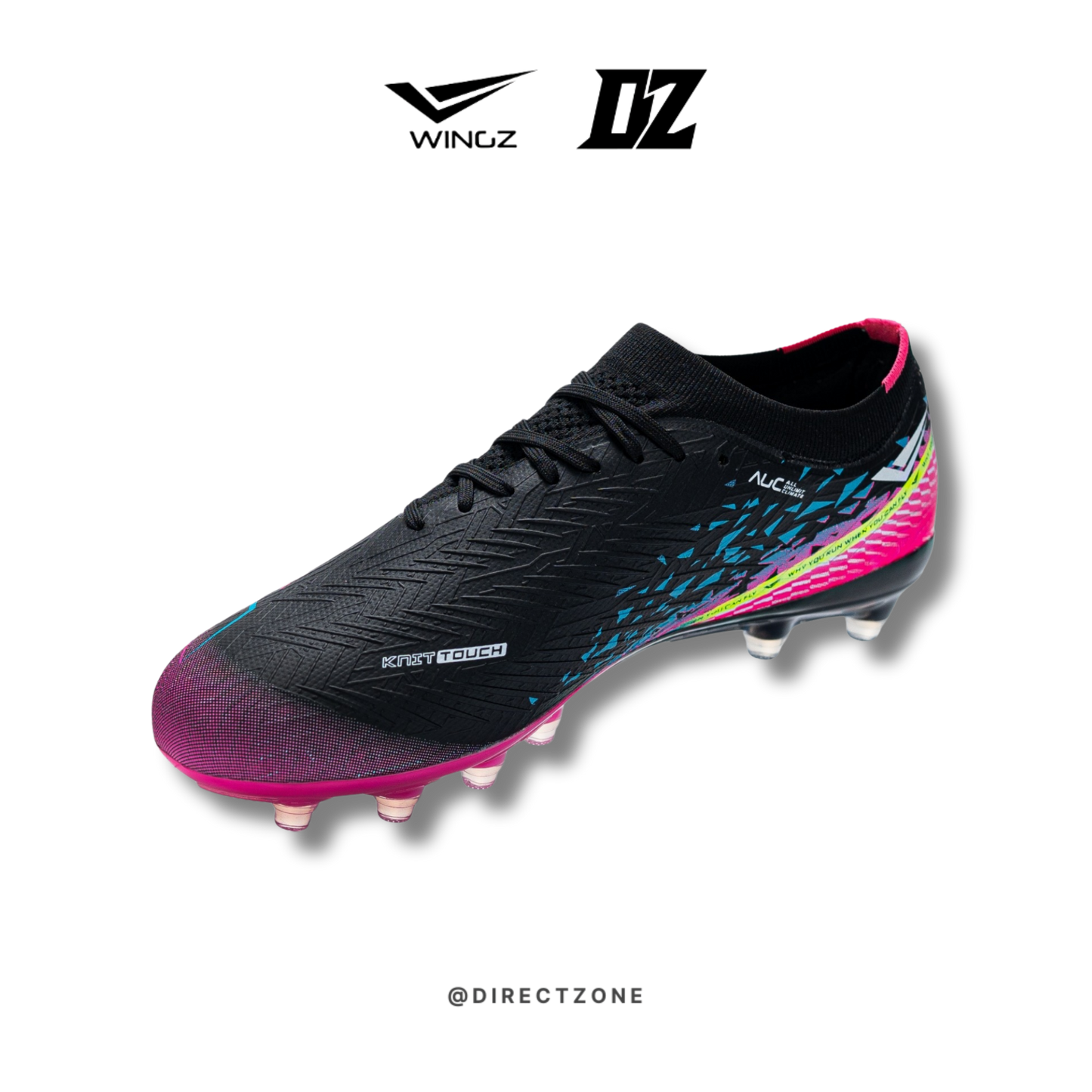 WingzSport Vortex Pro Flyknit - Kasut Bola / Football - Black